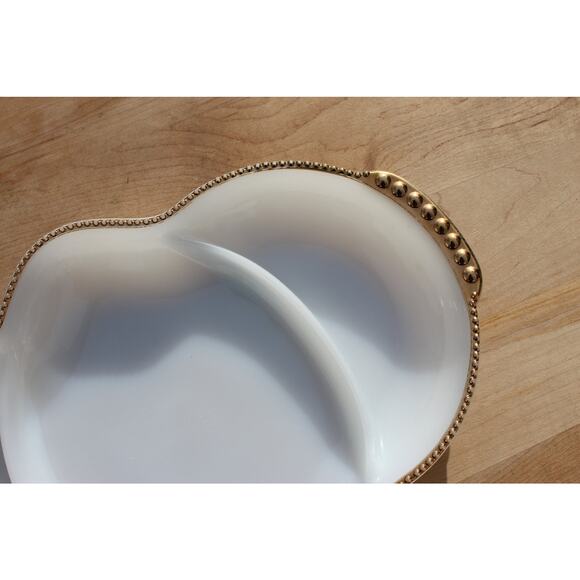 Fire-King Milk Glass Platter with Gold Trim- Serving Tray- Dish - Picture 7 of 10